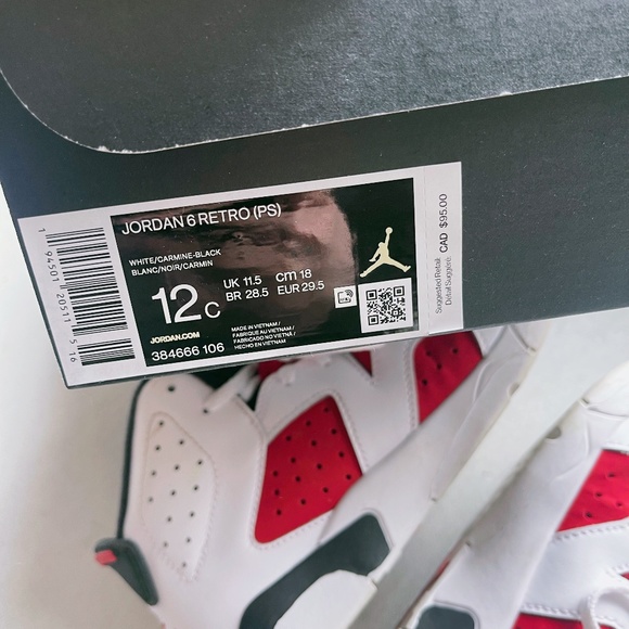 Jordan 6 Retro Carmine US12 - Picture 6 of 8